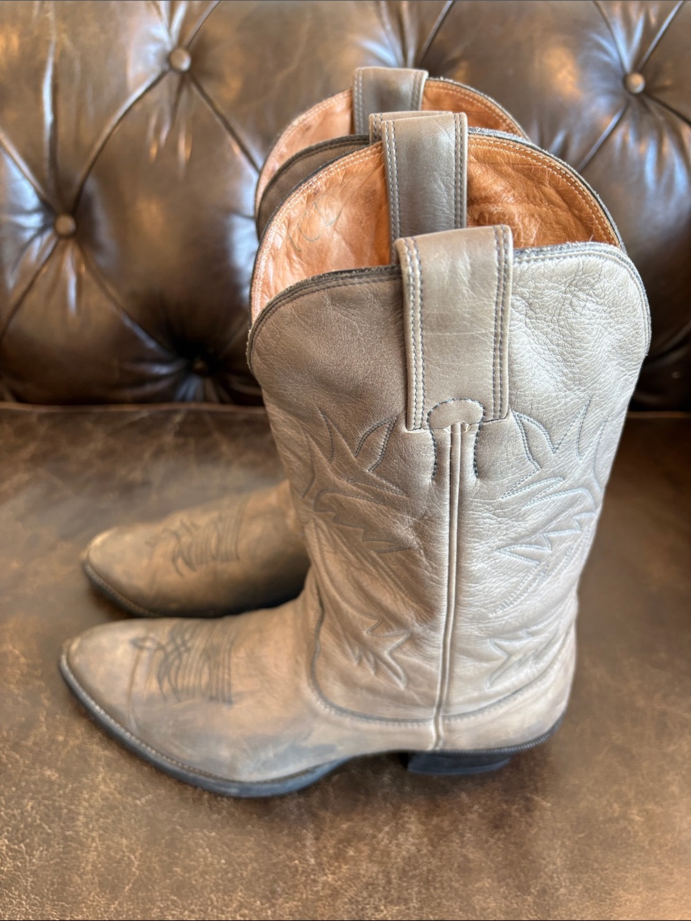 Alberta Boots Leather Cowboy Boots Size 10D